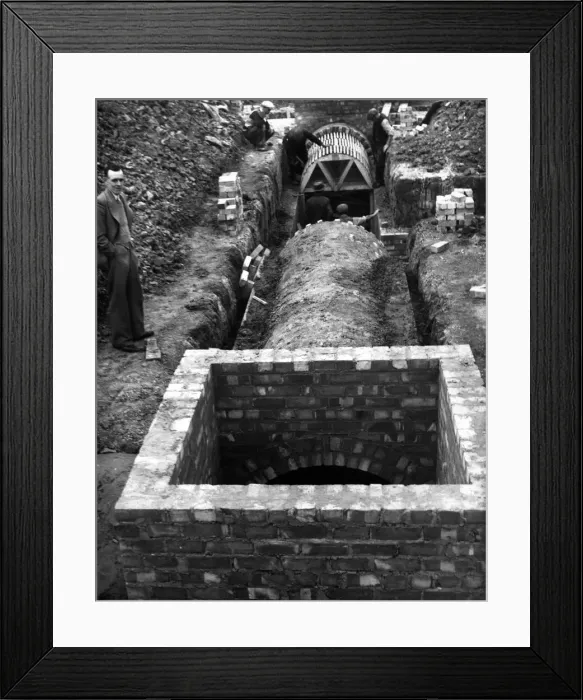 Framed Print : Liverpool ARP in the shape of well constructed shelters are in evidence