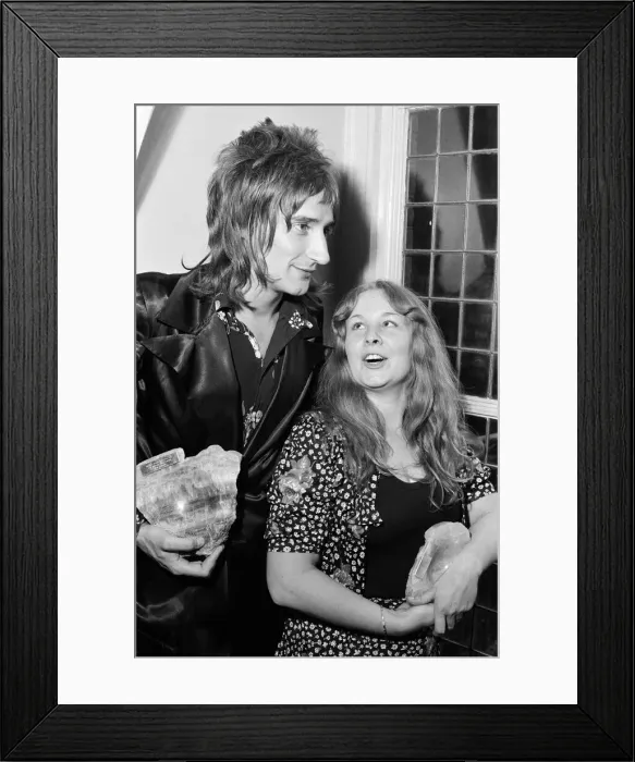 Framed Print : Sandy Denny, top female singer, and Rod Stewart, top male singer