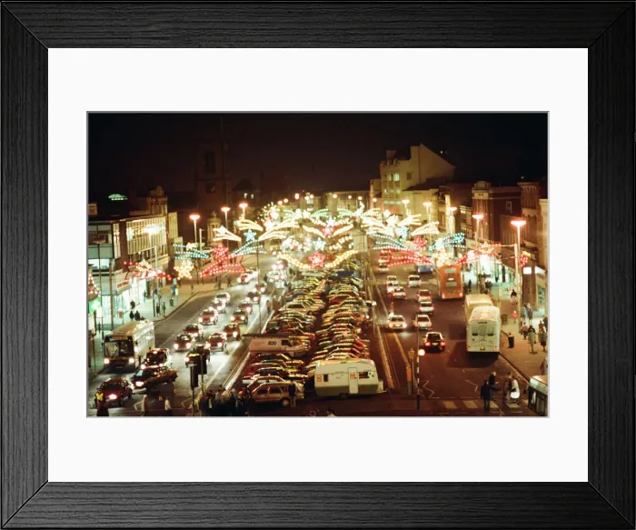 Framed Print : Stockton Christmas Lights switched on, Stockton, North Yorkshire, 23rd November 1990 Framed Print : Stockton Christmas Lights switched on, Stockton, North Yorkshire, 23rd November 1990