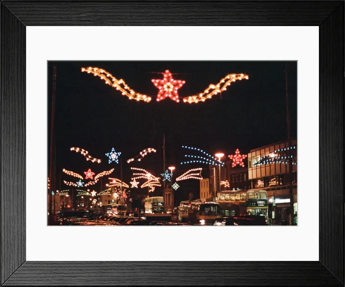 Framed Print : Stockton Christmas Lights switched on, Stockton, North Yorkshire, 23rd November 1990 Framed Print : Stockton Christmas Lights switched on, Stockton, North Yorkshire, 23rd November 1990