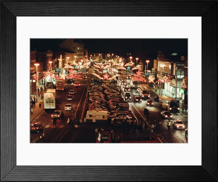 Framed Print : Stockton Christmas Lights switched on, Stockton, North Yorkshire, 23rd November 1990 Framed Print : Stockton Christmas Lights switched on, Stockton, North Yorkshire, 23rd November 1990