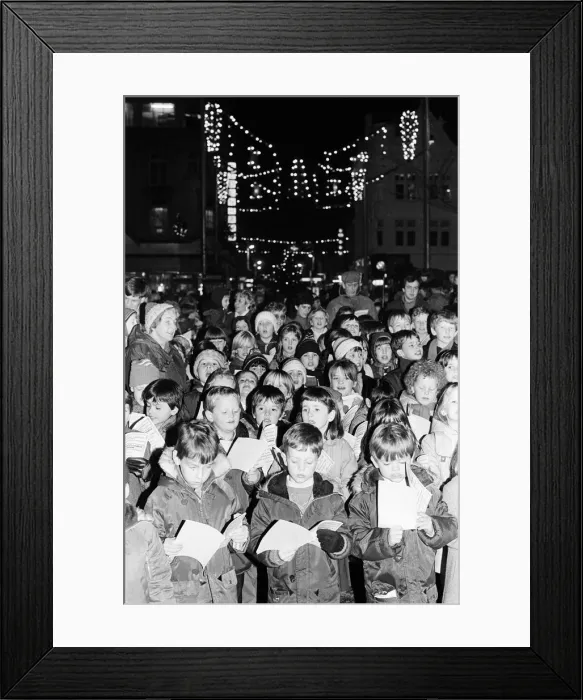 Framed Print : Middlesbrough Christmas Lights switched on by Mayor, Middlesbrough, North Yorkshire