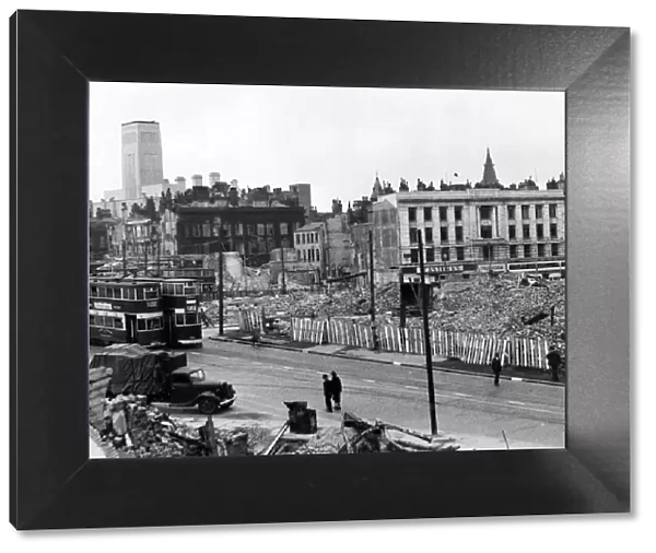 Bomb damage in Liverpool. South Castle Street, Liverpool