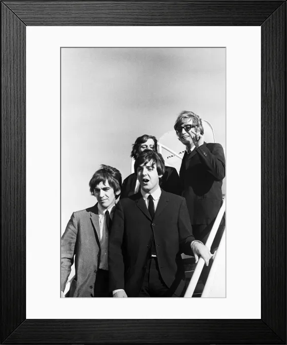 Framed Print : The Beatles arriving in San Francisco ahead of their American tour
