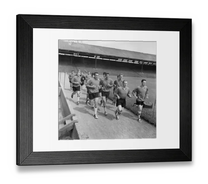 Framed Print : Newcastle FC, Pre Season Training, players jogging around pitch, St James Park Framed Print : Newcastle FC, Pre Season Training, players jogging around pitch, St James Park