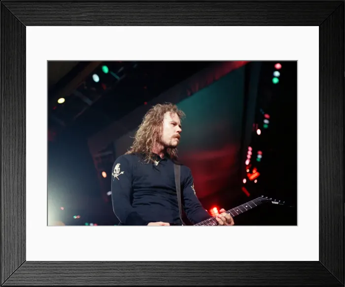 Framed Print : Metallica in concert at the NEC Arena, Birmingham. James Hetfield Framed Print : Metallica in concert at the NEC Arena, Birmingham. James Hetfield