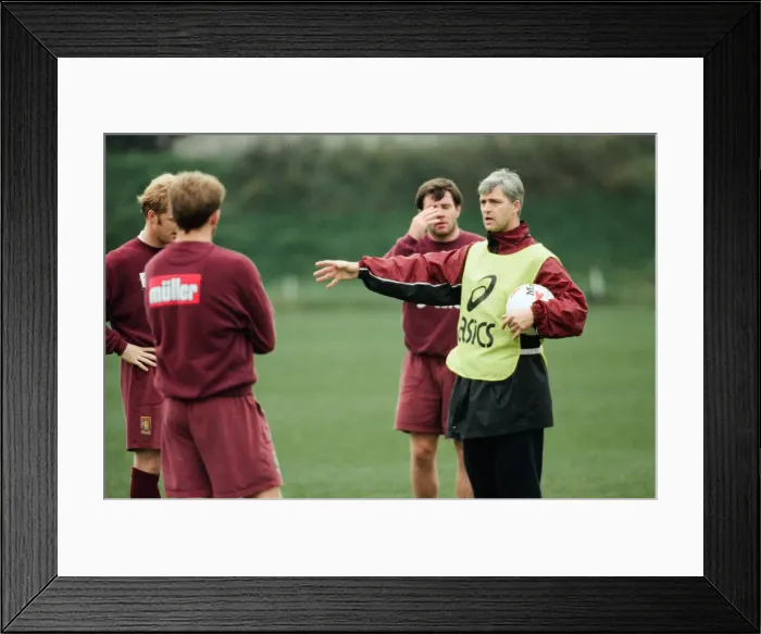 Framed Print : Aston Villa football team training with their new manager, Brian Little Framed Print : Aston Villa football team training with their new manager, Brian Little
