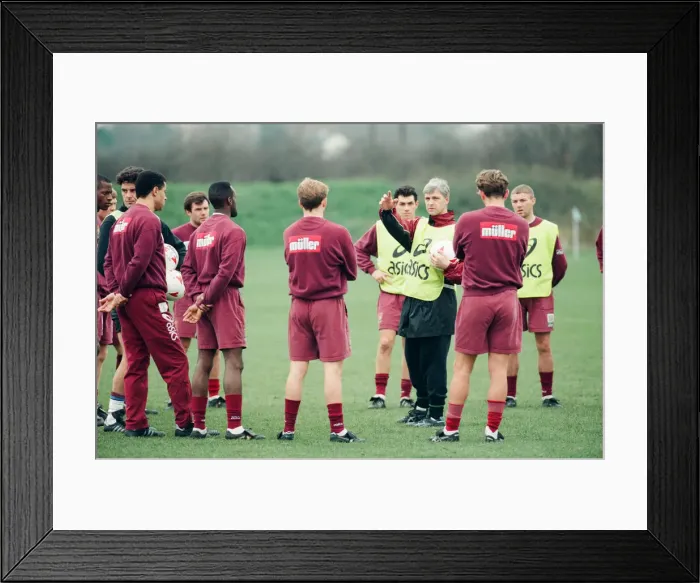 Framed Print : Aston Villa football team training with their new manager, Brian Little Framed Print : Aston Villa football team training with their new manager, Brian Little
