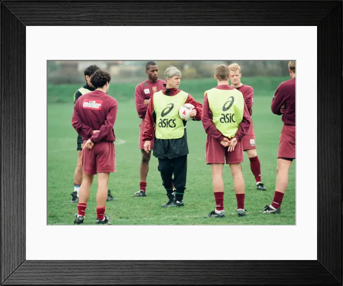 Framed Print : Aston Villa football team training with their new manager, Brian Little Framed Print : Aston Villa football team training with their new manager, Brian Little