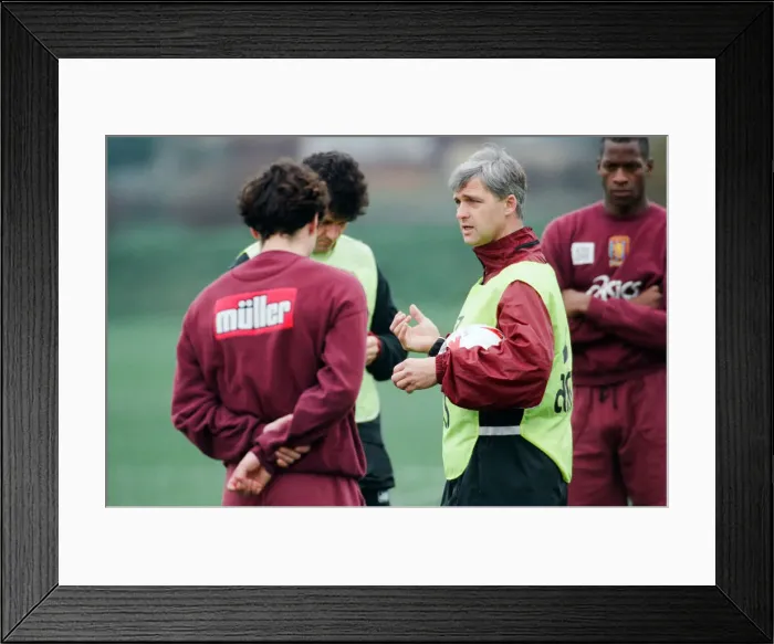 Framed Print : Aston Villa football team training with their new manager, Brian Little Framed Print : Aston Villa football team training with their new manager, Brian Little