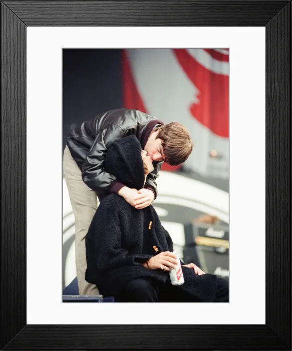 Framed Print : 1996 Oasis, music group, performing o stage, Balloch Castle Country Park Balloch Framed Print : 1996 Oasis, music group, performing o stage, Balloch Castle Country Park Balloch