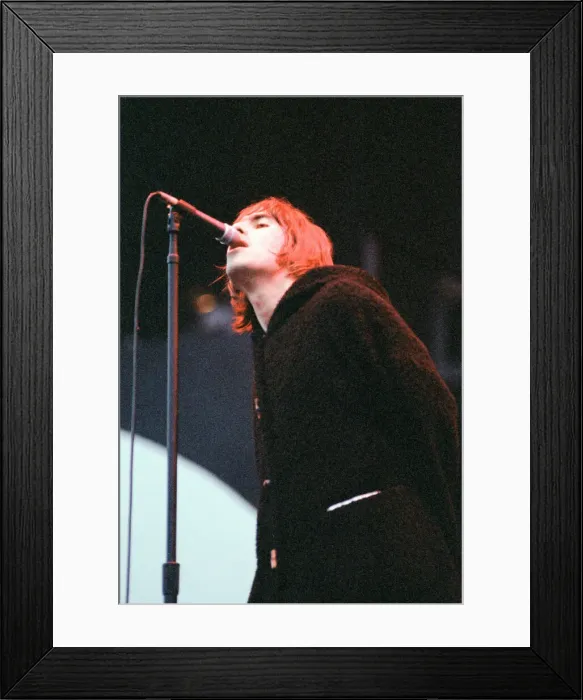 Framed Print : 1996 Oasis, music group, performing o stage, Balloch Castle Country Park Balloch Framed Print : 1996 Oasis, music group, performing o stage, Balloch Castle Country Park Balloch