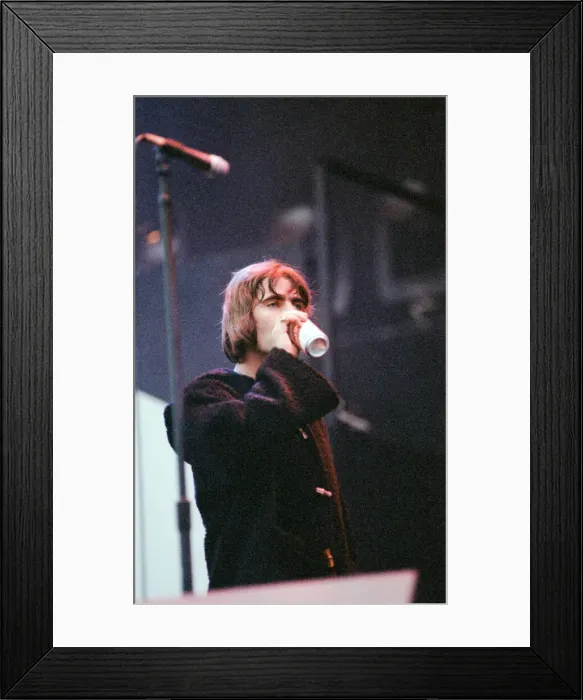 Framed Print : 1996 Oasis, music group, performing o stage, Balloch Castle Country Park Balloch Framed Print : 1996 Oasis, music group, performing o stage, Balloch Castle Country Park Balloch