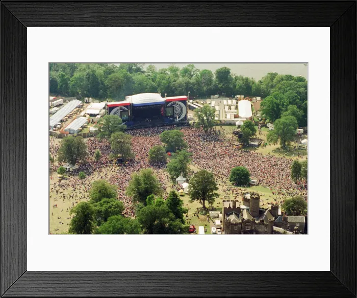 Framed Print : 1996 Oasis, Aerial Views. Music group, performing on stage Framed Print : 1996 Oasis, Aerial Views. Music group, performing on stage