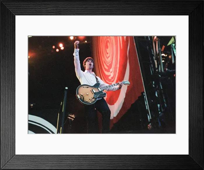 Framed Print : 1996 Oasis, music group, performing on stage, Balloch Castle Country Park Balloch Framed Print : 1996 Oasis, music group, performing on stage, Balloch Castle Country Park Balloch