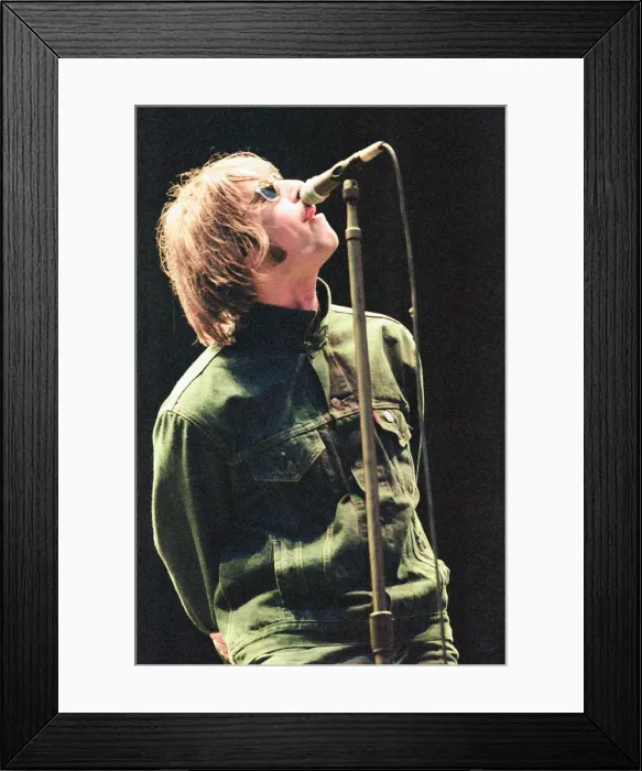 Framed Print : 1996 Oasis, music group, performing on stage, Balloch Castle Country Park Balloch Framed Print : 1996 Oasis, music group, performing on stage, Balloch Castle Country Park Balloch
