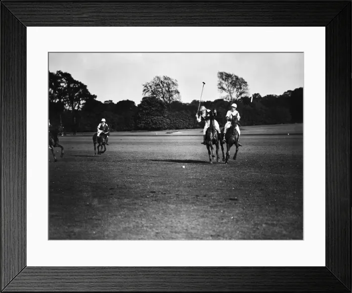 Framed Print : Winston Churchill in action during the Roehampton v Wanderers polo match