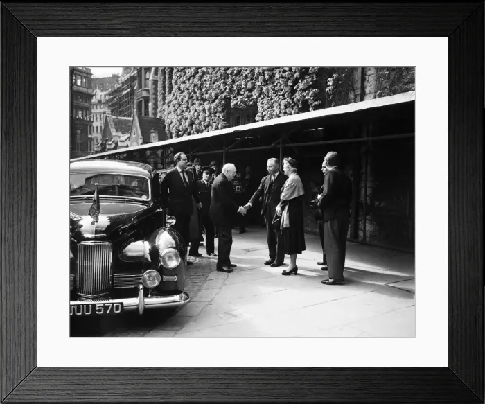 Framed Print : Winston Churchill attends a coronation rehearsal at Westminster Abbey