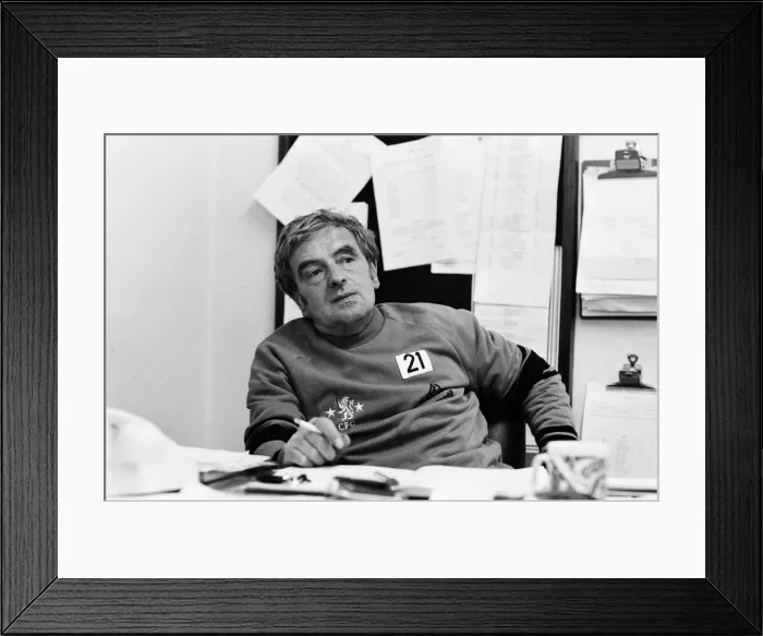 Framed Print : John Neal, Manager, Chelsea Football Club, Pictured at his office, Stamford Bridge Framed Print : John Neal, Manager, Chelsea Football Club, Pictured at his office, Stamford Bridge