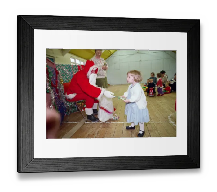 Framed Print : Coatham toddler group christmas party. North Yorkshire, 13th December 1994