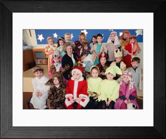 Framed Print : Holy Rosary nursery christmas concert. Billingham, 21st December 1994 Framed Print : Holy Rosary nursery christmas concert. Billingham, 21st December 1994