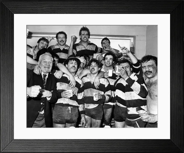 Framed Print : Coventry match secretary Harry Walker punches the air in jubilation as he joins in Framed Print : Coventry match secretary Harry Walker punches the air in jubilation as he joins in