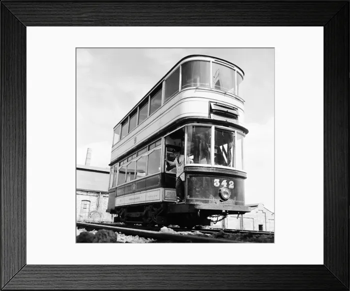 Framed Print : Double Decker Tramcar No. 342 at Consett, County Durham, England, 13th July 1967 Framed Print : Double Decker Tramcar No. 342 at Consett, County Durham, England, 13th July 1967