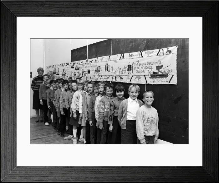 Framed Print : Young artists at Helme Junior and Infant C of E School have had their lessons all sewn up Framed Print : Young artists at Helme Junior and Infant C of E School have had their lessons all sewn up
