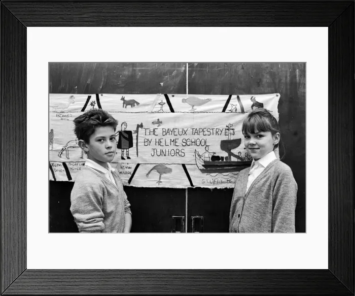 Framed Print : Young artists at Helme Junior and Infant C of E School have had their lessons all sewn up Framed Print : Young artists at Helme Junior and Infant C of E School have had their lessons all sewn up