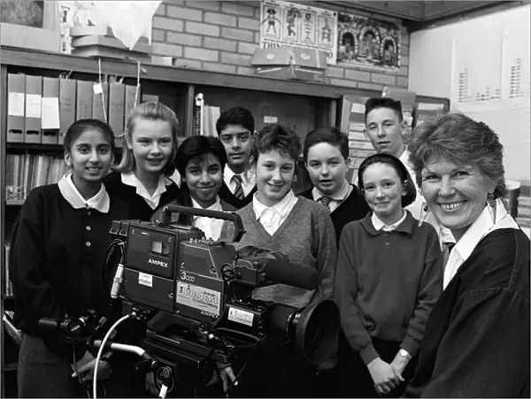Interviewer Anne Mountfield with youngsters destined to appear on TV