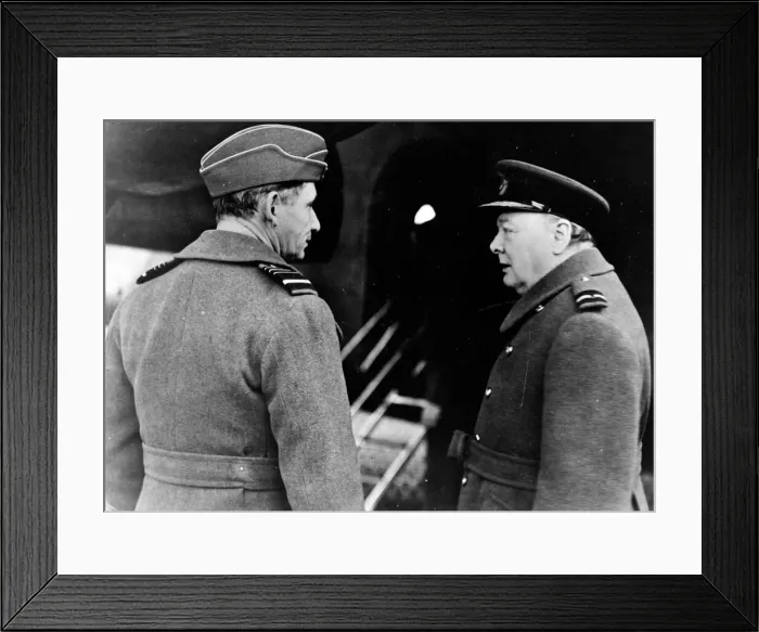 Framed Print : British Prime Minister Winston Churchill talking to Marshall of the Royal Air Force Framed Print : British Prime Minister Winston Churchill talking to Marshall of the Royal Air Force