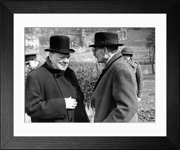 Framed Print : Prime Minister Winston Churchill pictured during a visit to Yorkshire to inspect an