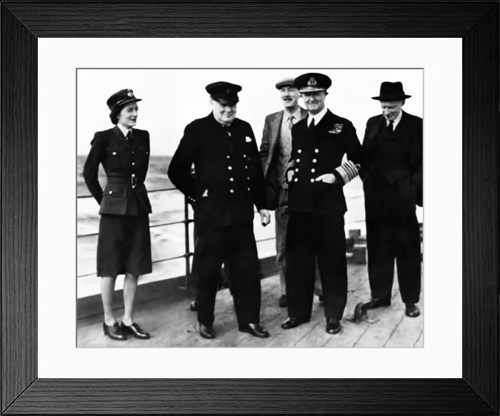 Framed Print : British Prime Minister Winston Churchill pictured on his voyage by warship to the Middle Framed Print : British Prime Minister Winston Churchill pictured on his voyage by warship to the Middle