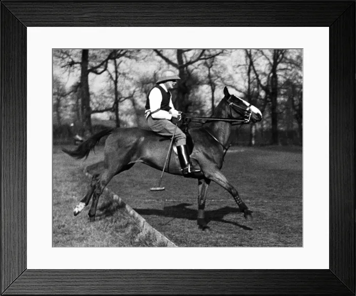 Framed Print : Winston Churchill in action playing polo. Circa 1925 Framed Print : Winston Churchill in action playing polo. Circa 1925