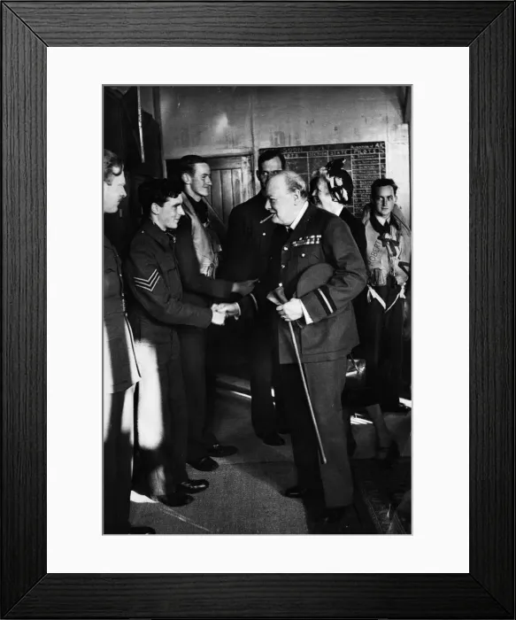 Framed Print : British Prime Minister Winston Churchill wearing the uniform of Air Commodore of