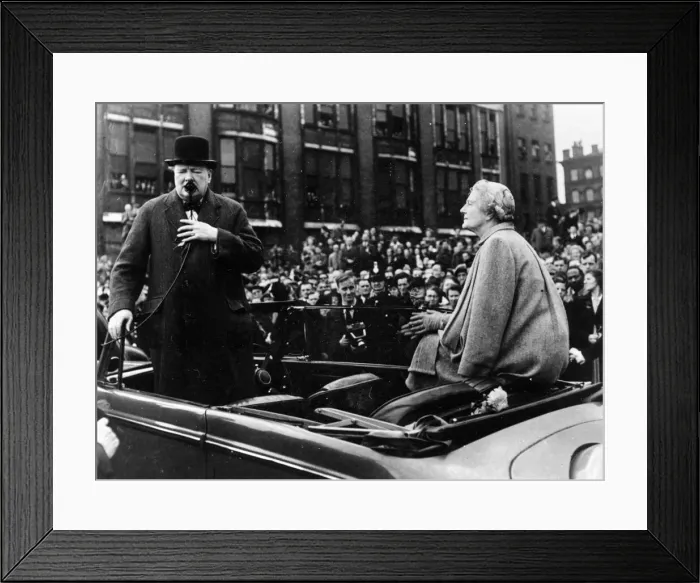 Framed Print : Prime Minister Winston Churchill makes a speech in Manchester as he campaigns ahead of