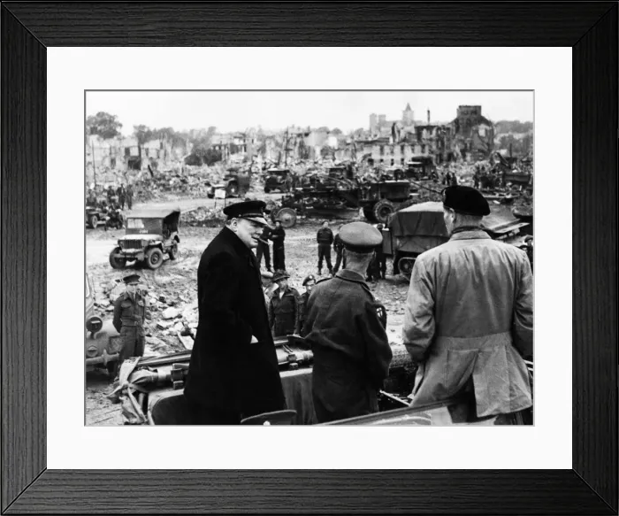 Framed Print : Prime Minister Winston Churchill accompanied by Field Marshal Sir Bernard Montgomery Framed Print : Prime Minister Winston Churchill accompanied by Field Marshal Sir Bernard Montgomery