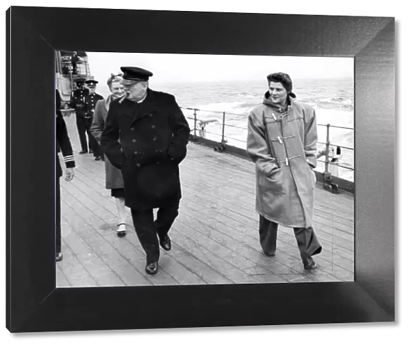 British Prime Minister Winston Churchill with his daughter Subaltern Mary Churchill