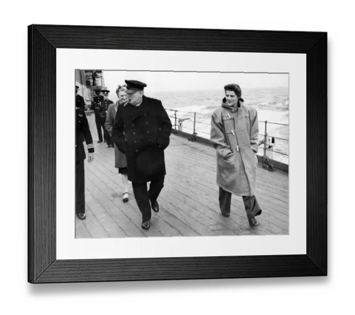 Framed Print : British Prime Minister Winston Churchill with his daughter Subaltern Mary Churchill Framed Print : British Prime Minister Winston Churchill with his daughter Subaltern Mary Churchill
