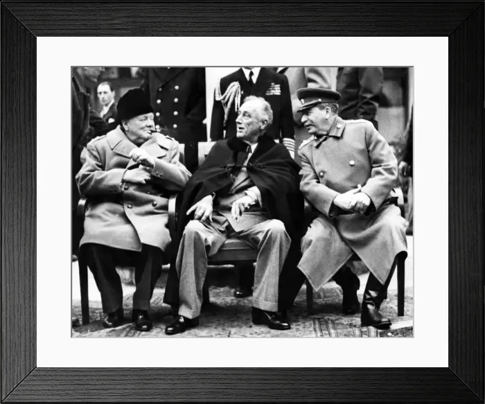 Framed Print : British Prime Minister Winston Churchill with American President Franklin D Roosevelt Framed Print : British Prime Minister Winston Churchill with American President Franklin D Roosevelt