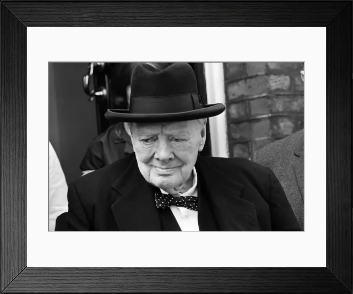 Framed Print : Winston Churchill leaves for the House of Comons for the last time as he retires as a Framed Print : Winston Churchill leaves for the House of Comons for the last time as he retires as a
