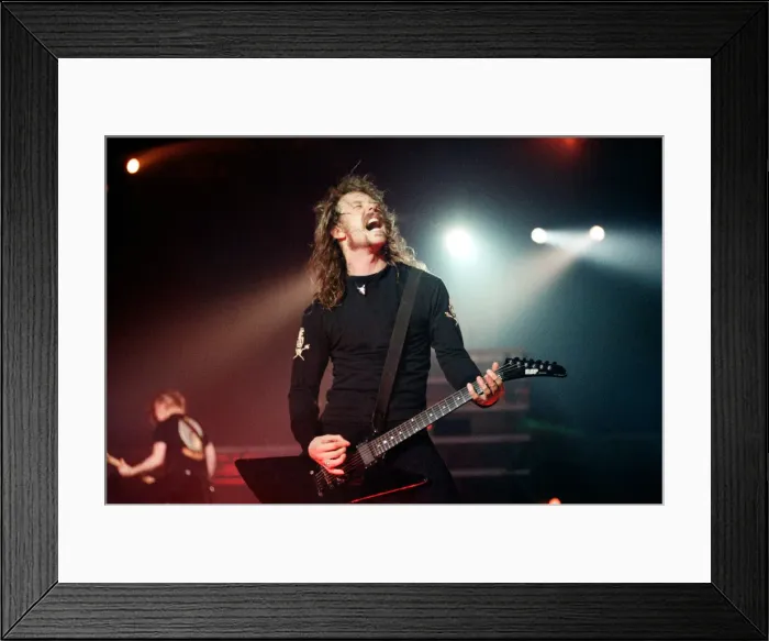 Framed Print : Metallica in concert at the NEC Arena, Birmingham. James Hetfield Framed Print : Metallica in concert at the NEC Arena, Birmingham. James Hetfield