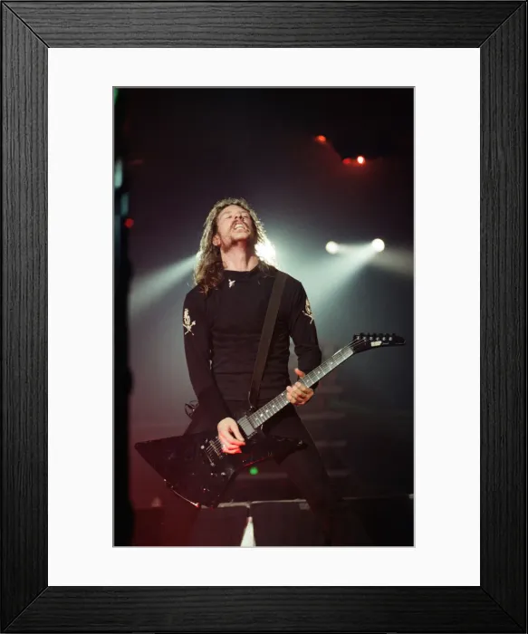 Framed Print : Metallica in concert at the NEC Arena, Birmingham. James Hetfield