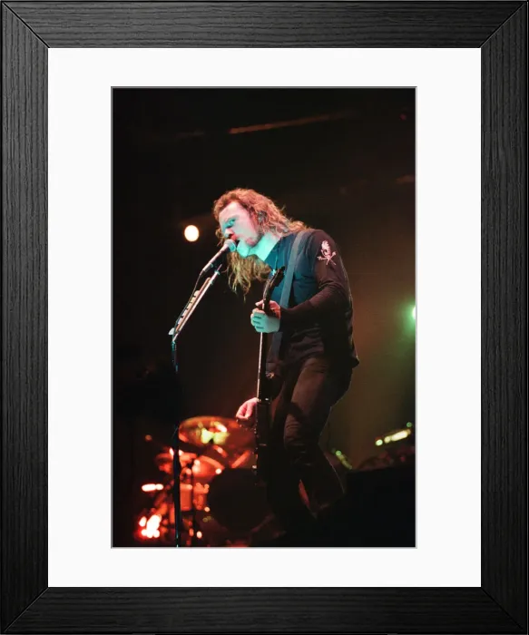 Framed Print : Metallica in concert at the NEC Arena, Birmingham. James Hetfield Framed Print : Metallica in concert at the NEC Arena, Birmingham. James Hetfield