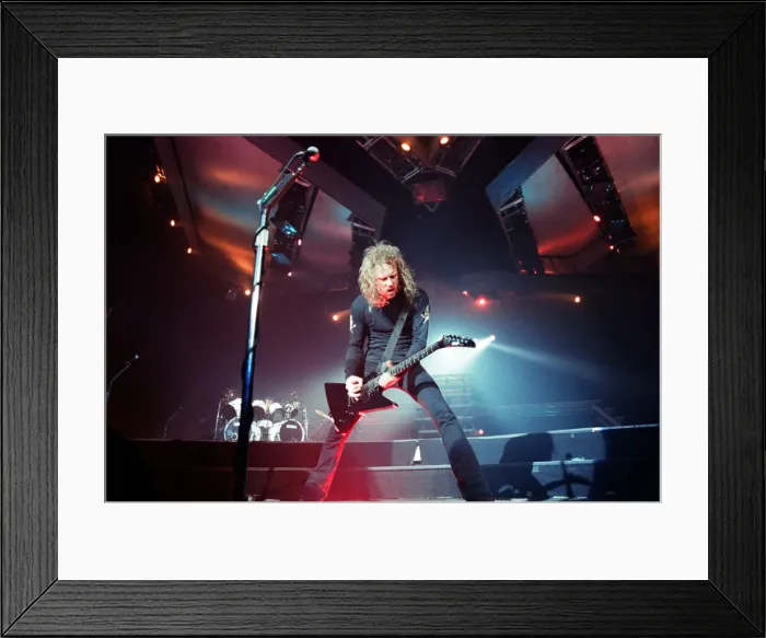 Framed Print : Metallica in concert at the NEC Arena, Birmingham. James Hetfield