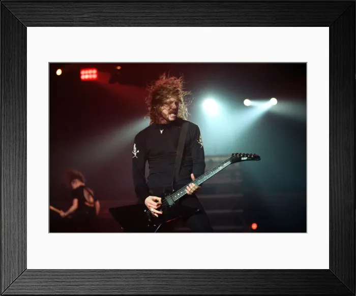 Framed Print : Metallica in concert at the NEC Arena, Birmingham. James Hetfield
