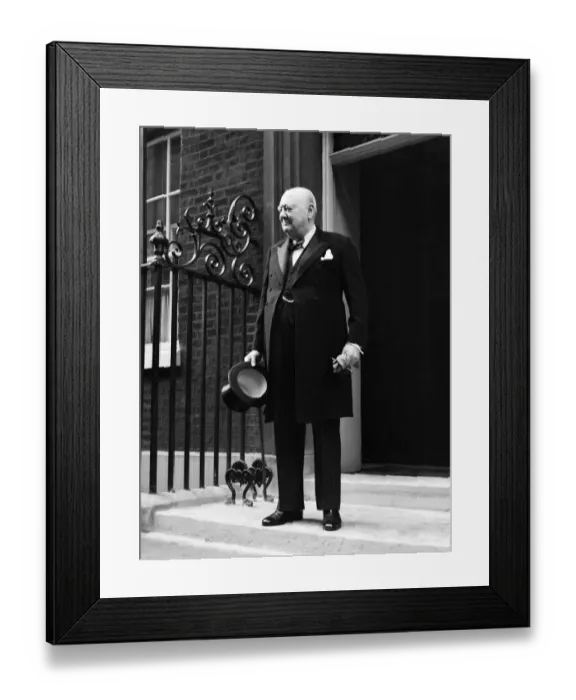 Framed Print : Prime Minister Winston Churchill leaves Number 10 Downing Street for Buckingham Palace as Framed Print : Prime Minister Winston Churchill leaves Number 10 Downing Street for Buckingham Palace as