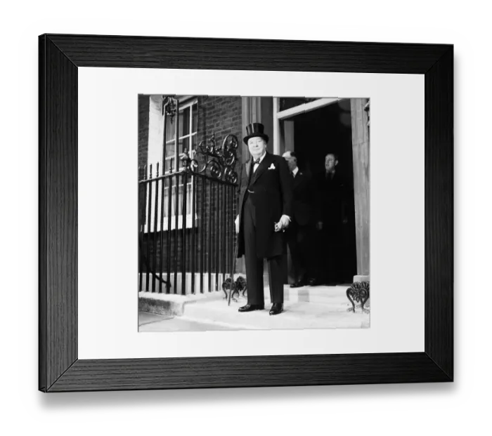 Framed Print : Prime Minister Winston Churchill leaves Number 10 Downing Street for Buckingham Palace as