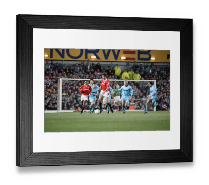 Framed Print : English Premier League match at Old Trafford. Manchester United 2 v Manchester City