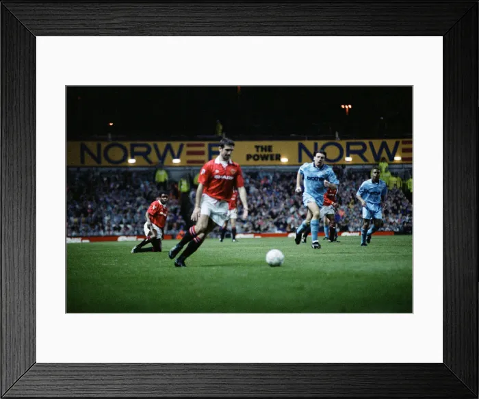 Framed Print : English Premier League match at Old Trafford. Manchester United 2 v Manchester City